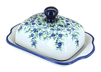 Polish Pottery Porcelain Vine Square Butter Dish