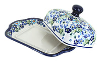Vintage Violet Square Butter Dish Polish Pottery