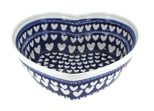 Polish Pottery Valentina Large Heart Bowl