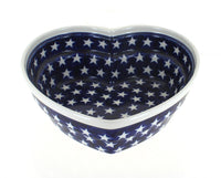 Polish Pottery Stars Large Heart Bowl