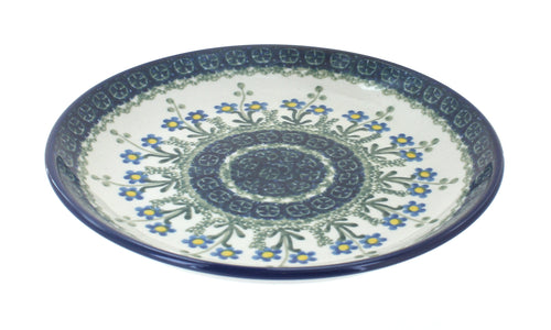 Polish Pottery Blue Posy Dessert Plate