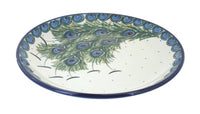 Polish Pottery Peacock Feather Dessert Plate