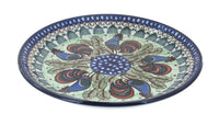 Polish Pottery Rooster Row Dessert Plate