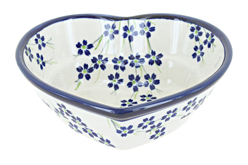 Polish Pottery Willow Small Heart Bowl