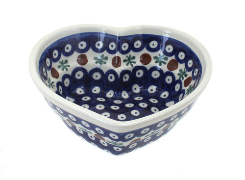 Polish Pottery Nature Small Heart Bowl