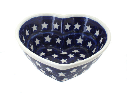 Polish Pottery Stars Small Heart Bowl