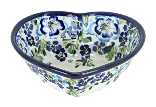 Polish Pottery Vintage Violet Small Heart Bowl