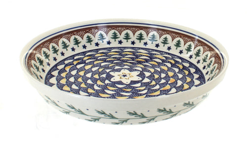 Polish Pottery Evergreen Pie Plate