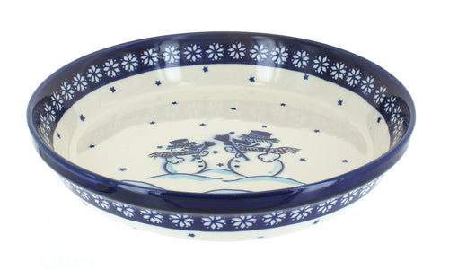 Polish Pottery Frosty Friend Pie Plate
