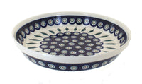 Polish Pottery Peacock Pie Plate