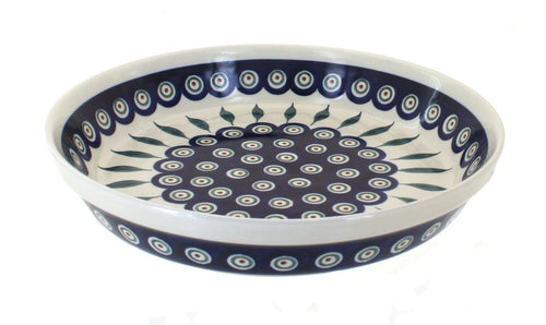 Polish Pottery Peacock Pie Plate