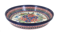 Polish Pottery Floral Butterfly Pie Plate