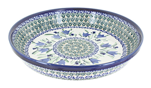 Polish Pottery Blue Tulip Pie Plate