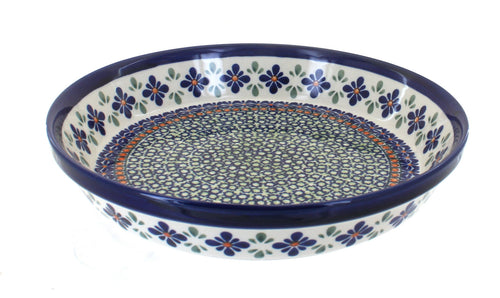 Polish Pottery Mosaic Flower Pie Plate