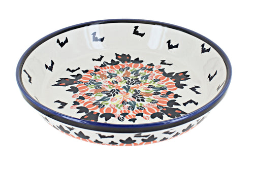 Polish Pottery Haunted House Pie Plate
