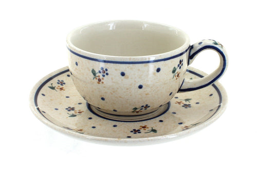 Polish Pottery Country Meadow Cup & Saucer