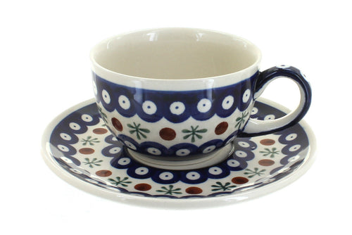 Polish Pottery Nature Cup & Saucer