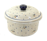 Polish Pottery Country Meadow Round Baker with Lid
