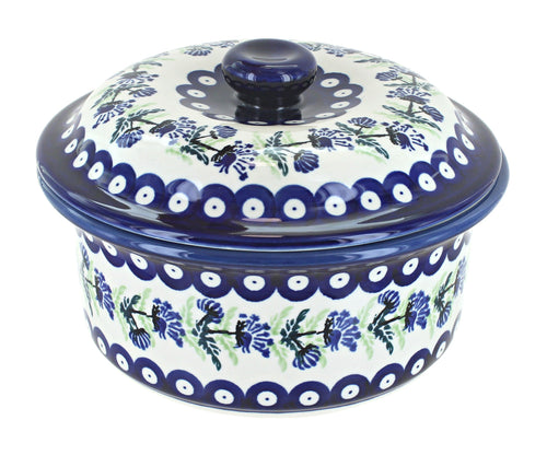 Polish Pottery Sweet Annie Round Baker with Lid