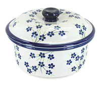 Polish Pottery Willow Round Baker with Lid