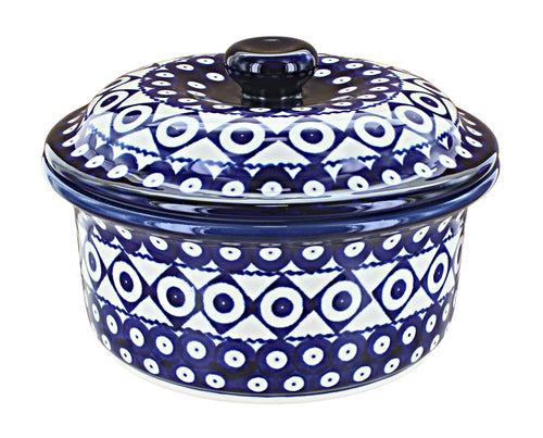 Polish Pottery Xandra Round Baker with Lid
