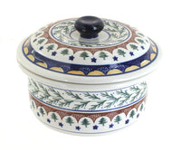 Polish Pottery Evergreen Round Baker with Lid