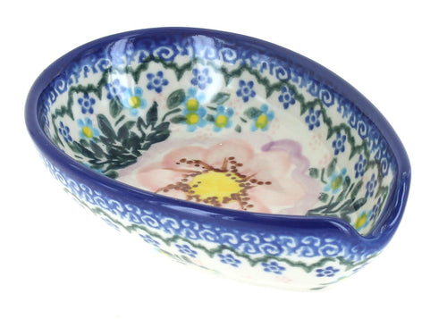 Polish Pottery Apple Blossom Small Spoon Rest
