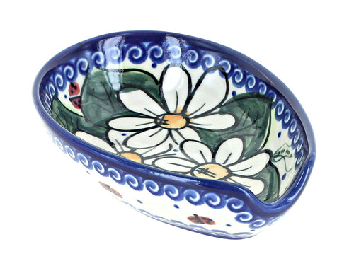 Polish Pottery Ladybug Small Spoon Rest