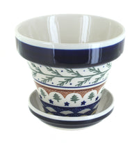 Polish Pottery Evergreen Small Flower Pot