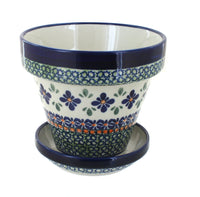 Polish Pottery Mosaic Flower Small Flower Pot