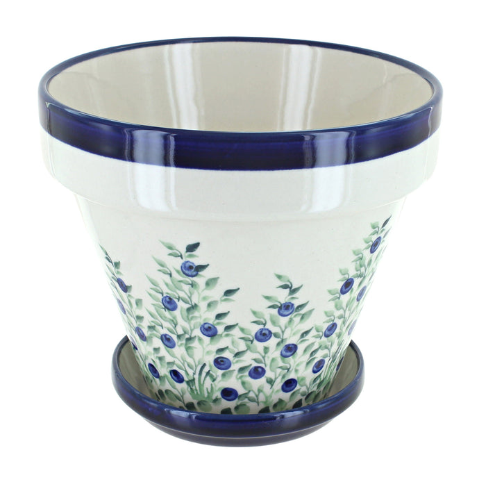 Polish Pottery Porcelain Vine Medium Flower Pot
