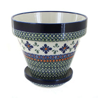 Polish Pottery Mosaic Flower Medium Flower Pot
