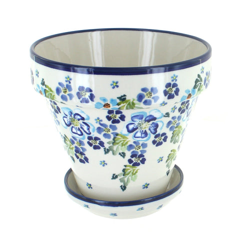 Polish Pottery Vintage Violet Medium Flower Pot