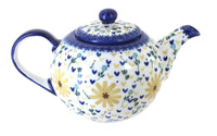 Polish Pottery Yellow Daisy Large Teapot