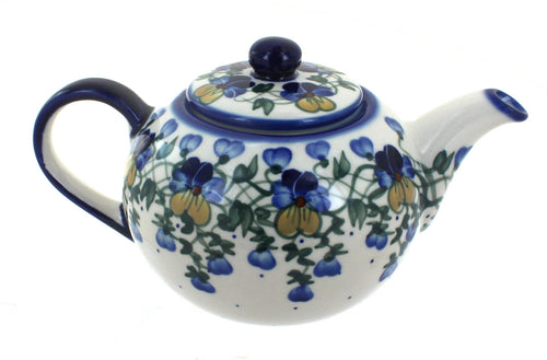 Polish Pottery Pansies Large Teapot