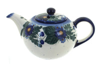 Polish Pottery Forget Me Not Large Teapot