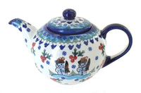 Polish Pottery Frosty Duo Large Teapot
