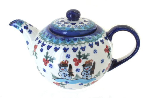 Polish Pottery Frosty Duo Large Teapot