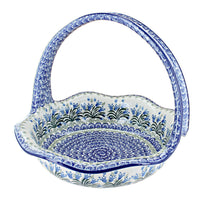 Polish Pottery Tulip Bouquet Round Basket