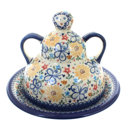 Polish Pottery Butterfly Cheese Lady