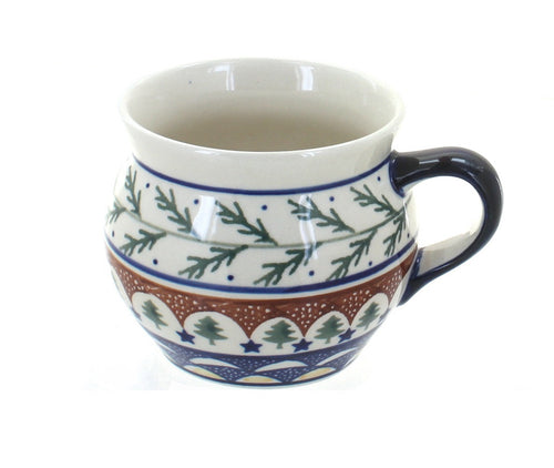 Polish Pottery Evergreen Bell Shaped Mug