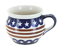 Polish Pottery Stars & Stripes Bell Shaped Mug