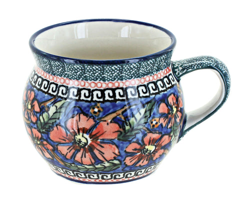 Polish Pottery Jungle Flower Bell Shaped Mug