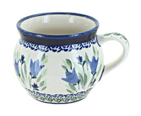 Polish Pottery Blue Tulip Bell Shaped Mug