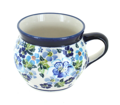 Polish Pottery Vintage Violet Bell Shaped Mug