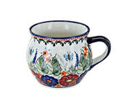 Polish Pottery Floral Butterfly Bell Shaped Mug