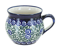 Polish Pottery Seaside Swirl Medium Bell Shaped Mug