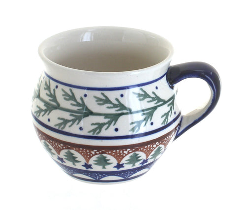 Polish Pottery Evergreen Medium Bell Shaped Mug