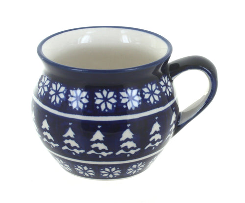 Polish Pottery Winter Nights Medium Bell Shaped Mug