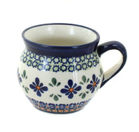 Polish Pottery Mosaic Flower Medium Bell Shaped Mug